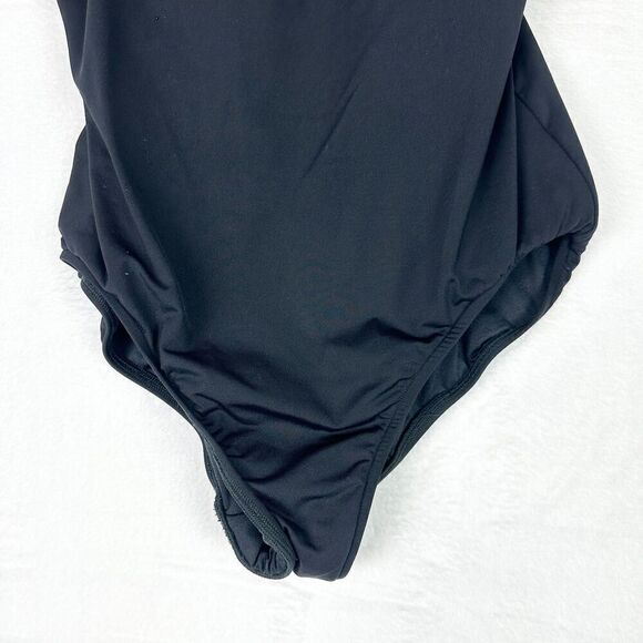 Seafolly DD Cup Maillot One Piece Swimsuit Size 10 Black V-Neck Underwire - Picture 8 of 10